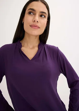 Tričko se stojáčkem • tmavě fialová • bonprix obchod