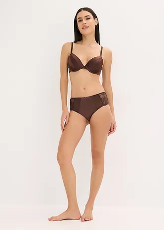 Culotte en matière satinée, Couleur: marron foncé