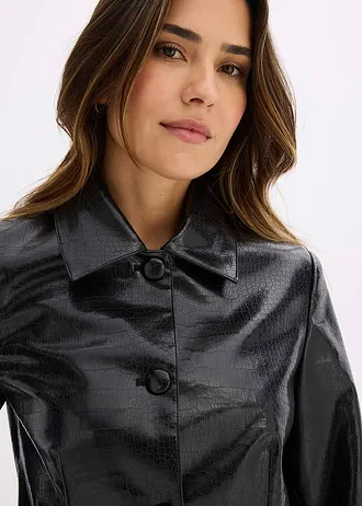 Kort jasje van imitatieleer • zwart • bonprix online shop