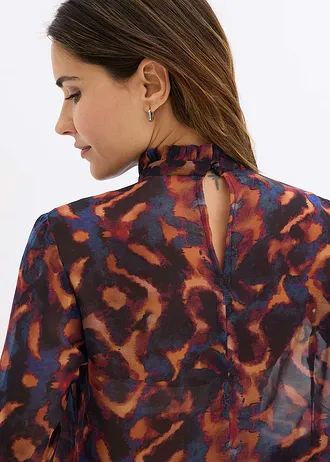 Šifonová halenka • modrá s potiskem • bonprix obchod