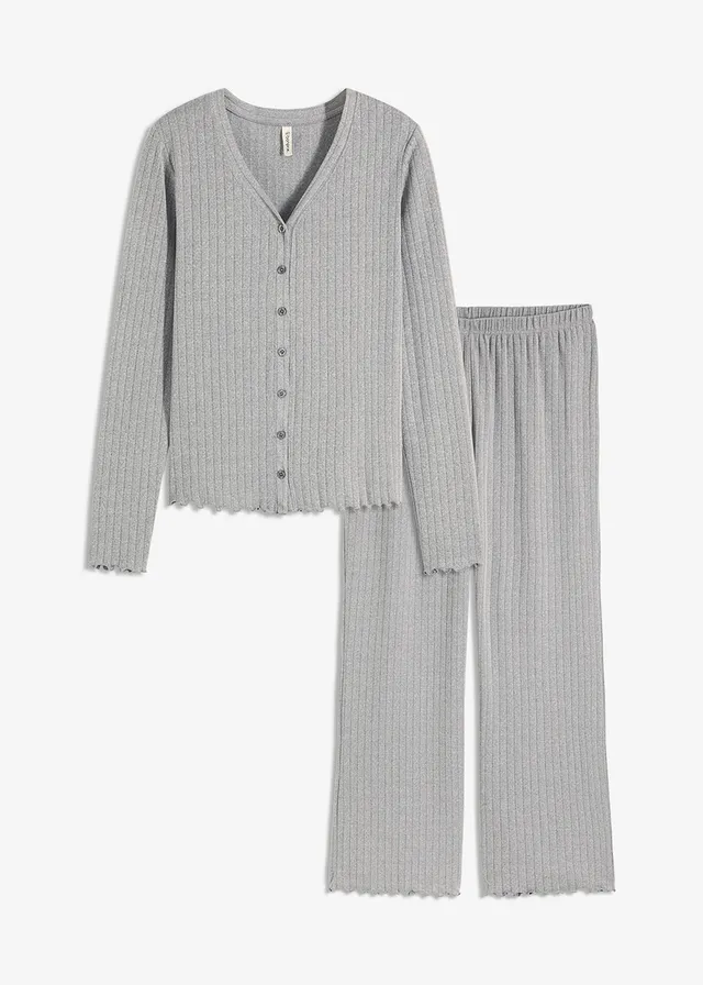 Costum de casă casual din jerse pointelle moale