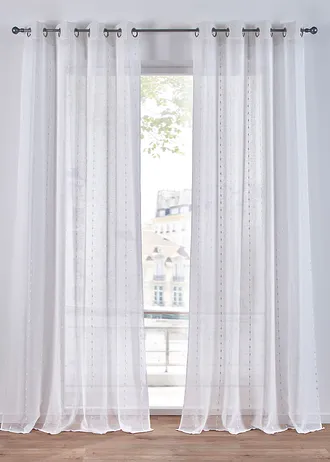 Rideau à rayures tissées (1 pce)