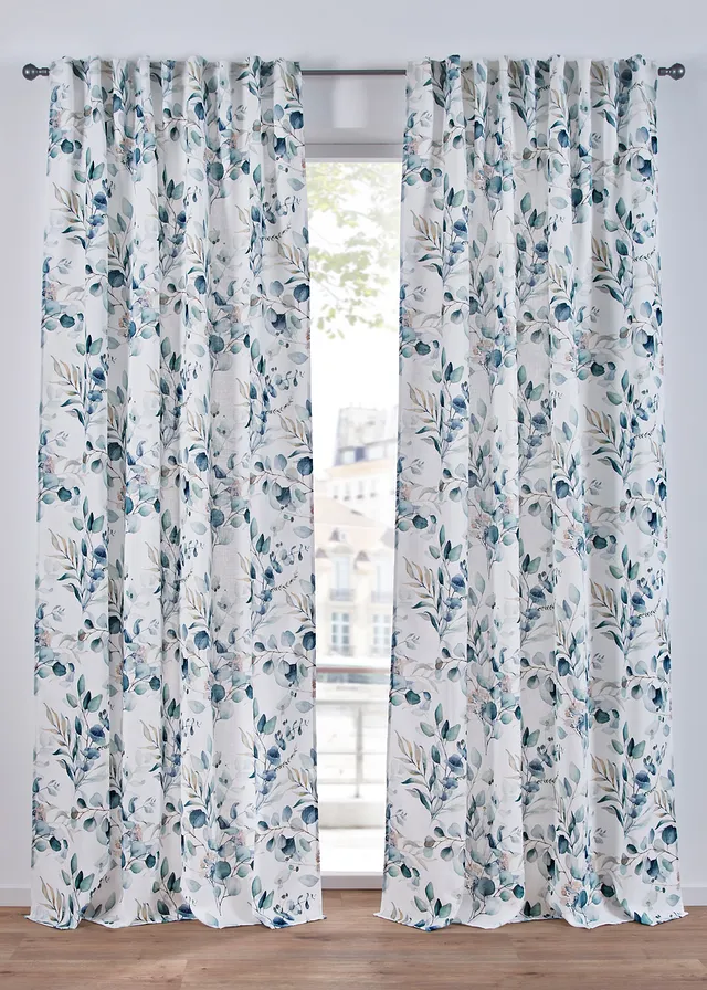 Draperie cu print cu frunze (1buc.)