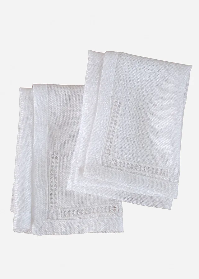 Set de șervete cu broderie perforată (set/ 2 buc.)