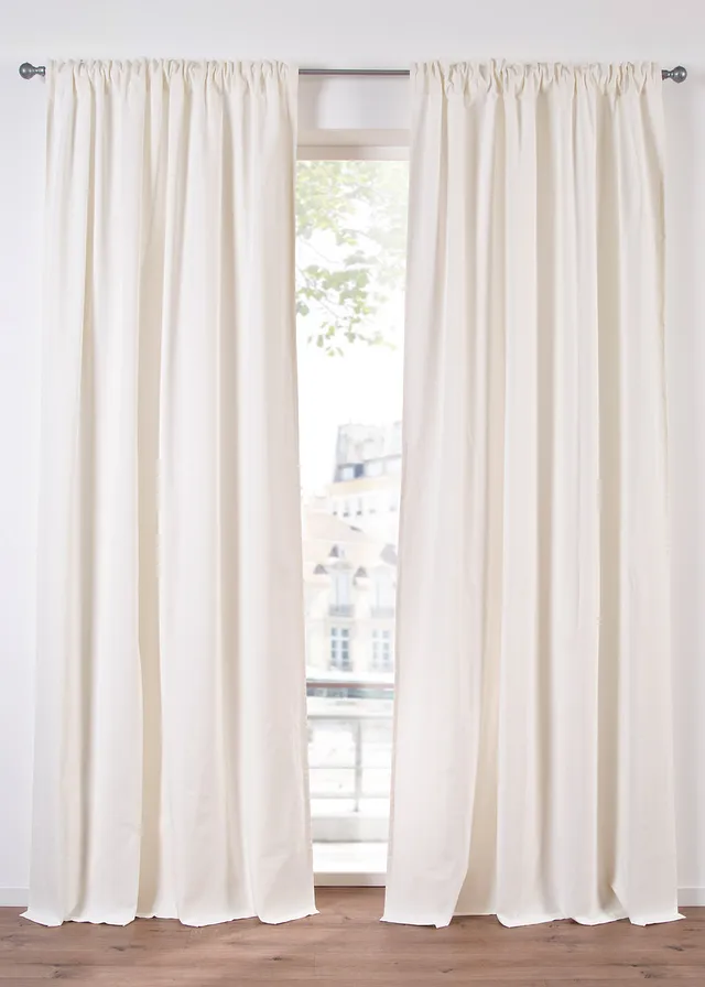 Záves z bio bavlny, normálna a extra dĺžka (1 ks)