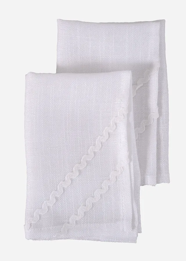 Set de șervete din material textil cu dungi decorative (2 buc.)