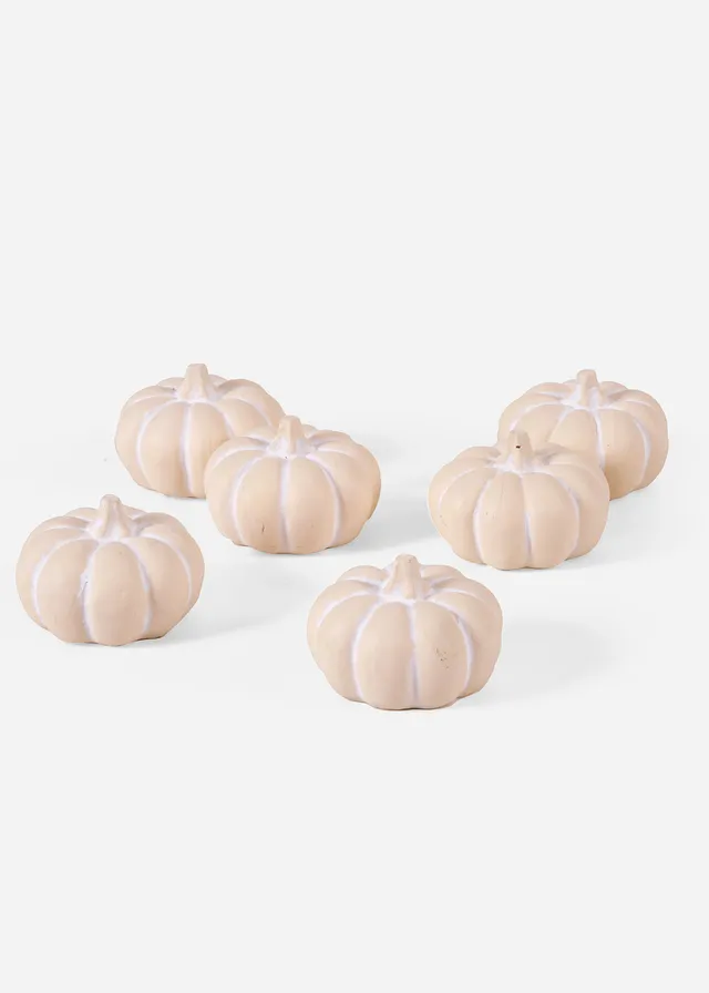 Decoratieve mini pompoenen (set van 6), Kleur: crème