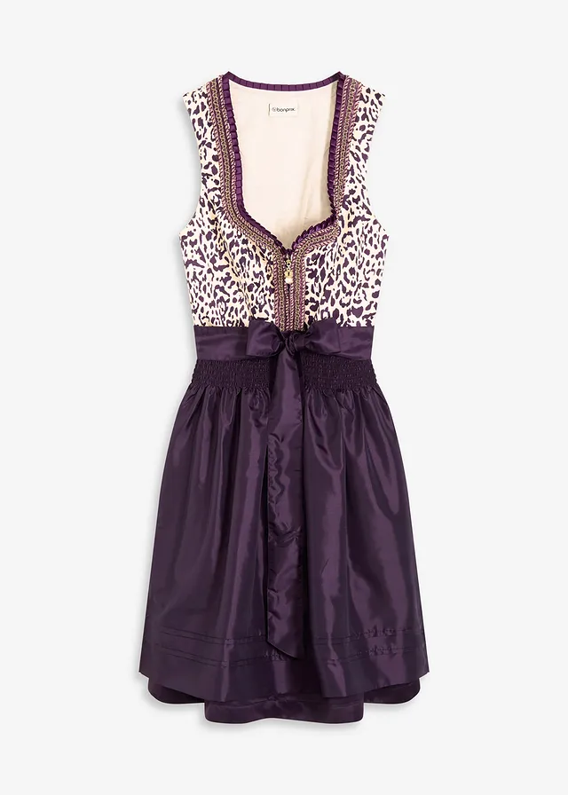 Rochie dirndl cu șorț brodat (set/2 piese)