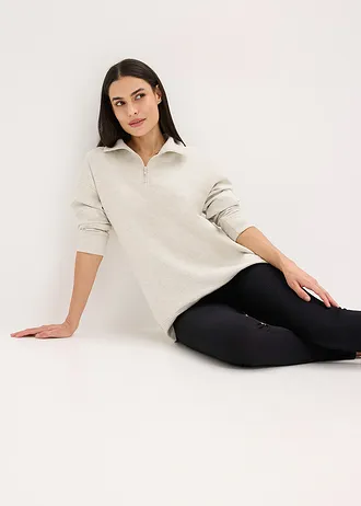 Domácí souprava s legínami, z teplákoviny, barva: přírodní melír-černá