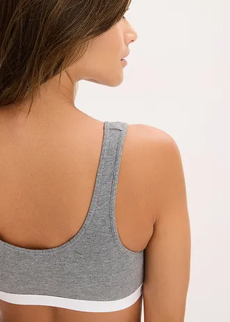 Podprsenkový top s organickou bavlnou • šedý melír • bonprix obchod