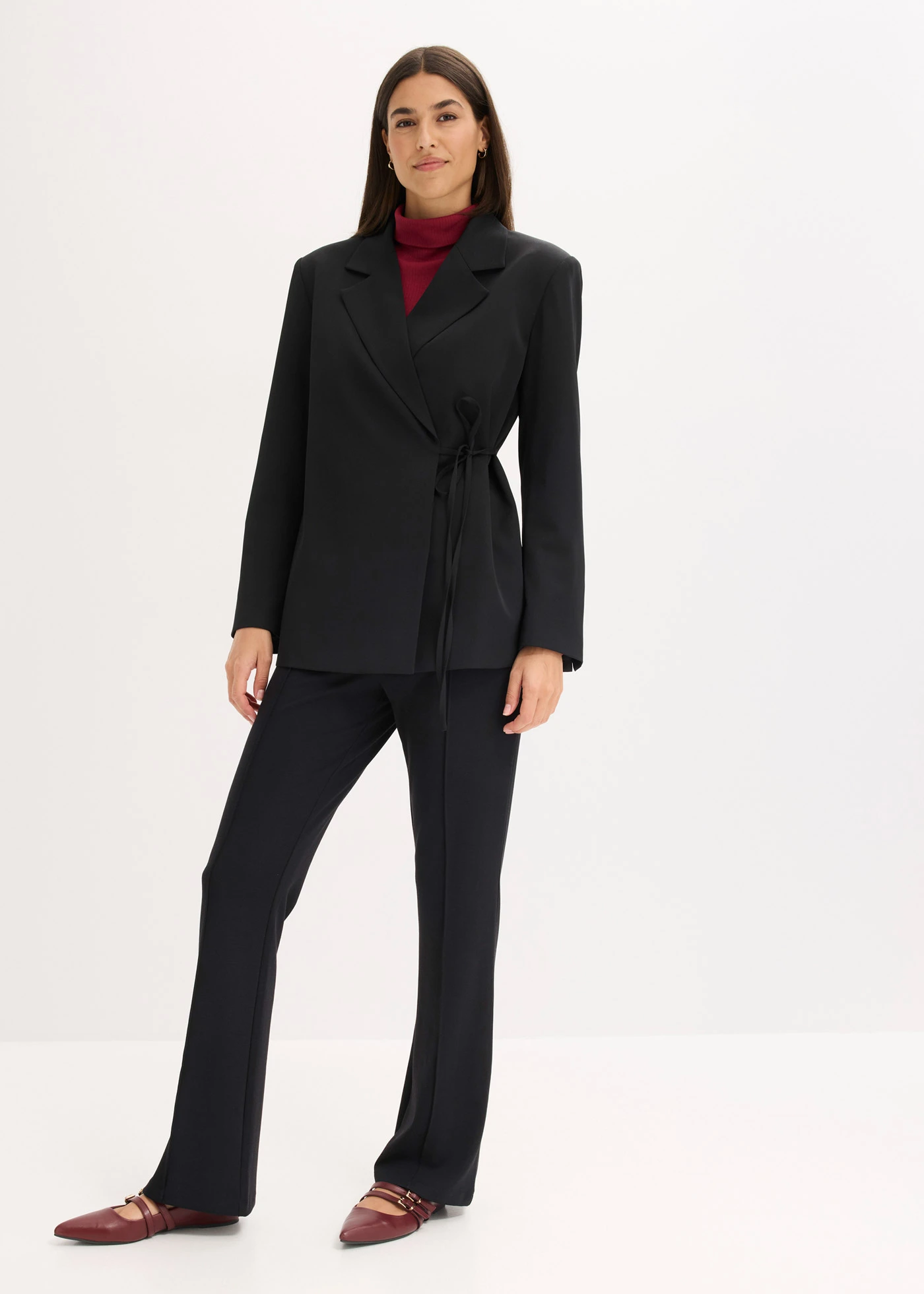 Kalhoty bez zapínání z materiálu Punto • černá • bonprix obchod