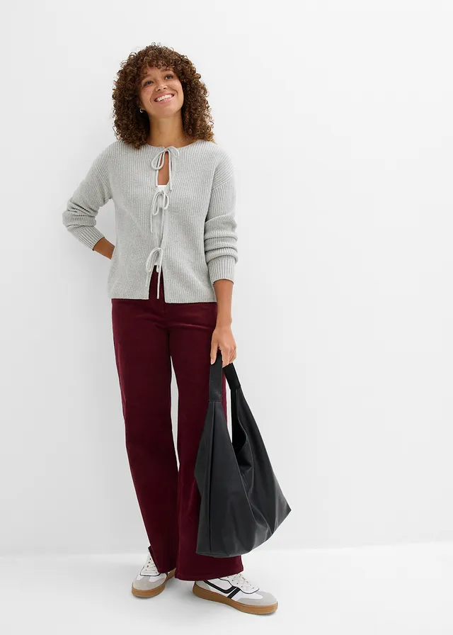 Gilet en maille à nœuds • gris clair chiné • product-page.page-title-suffix