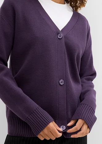 Kabátek z jemné žebrované pleteniny Milano • švestková • bonprix obchod