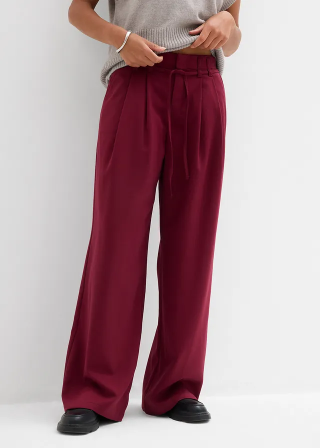 Pantalon à pinces avec lien à nouer • bordeaux • product-page.page-title-suffix