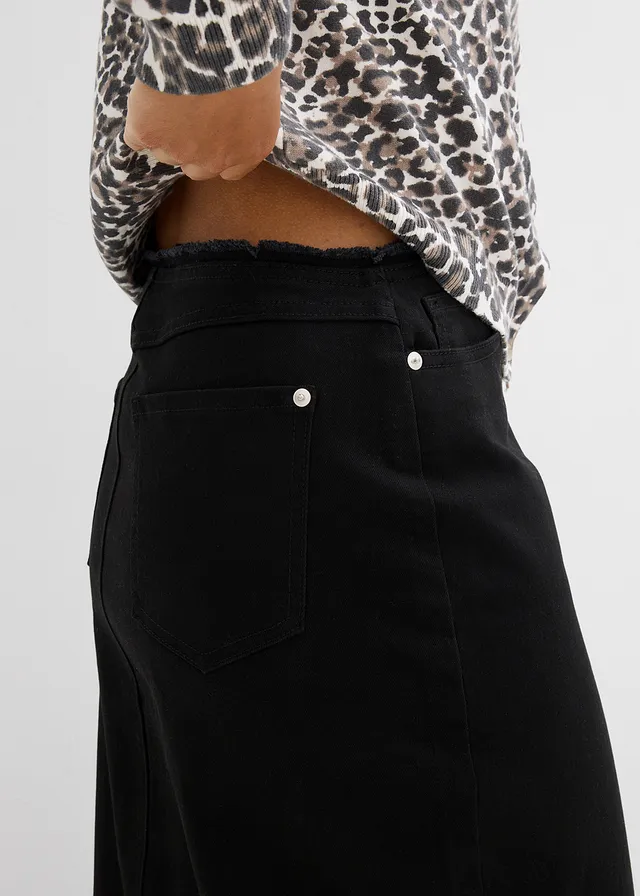 Jupe en twill avec franges • noir • product-page.page-title-suffix