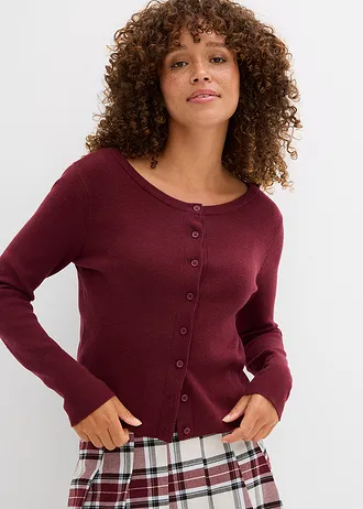 Krátký kabátek z jemné pleteniny • javorově červená • bonprix obchod