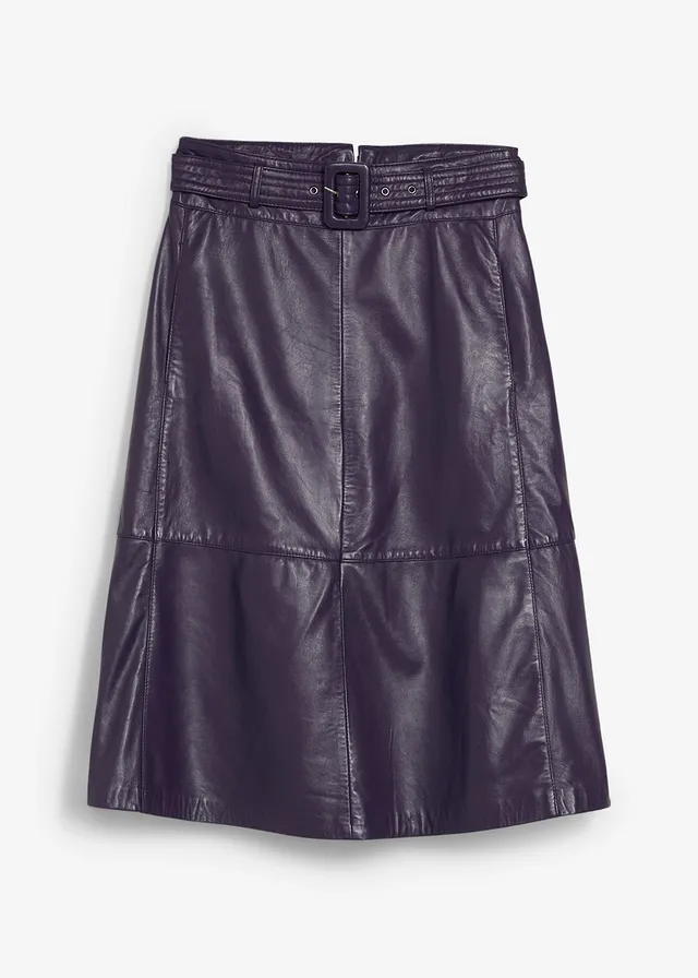 Kožená sukňa s opaskom (2 ks), jahňacia nappa koža