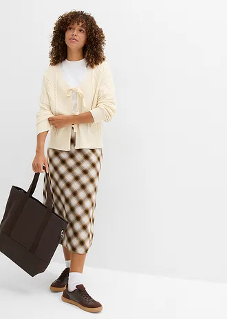 Gebreid vest met strikken, Kleur: ecru