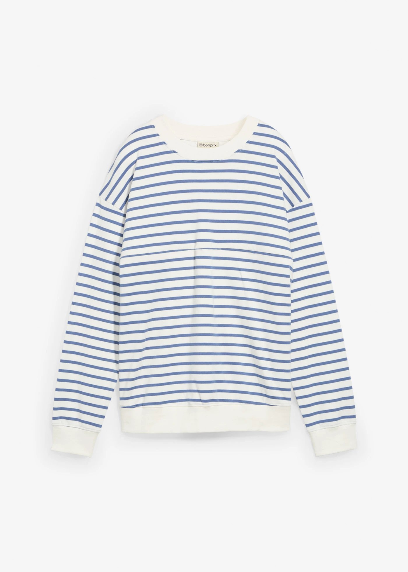 Těhotenské a kojici triko 2 v 1, z čisté bavlny • přírodní bílo-džínově modrá s proužky • bonprix obchod