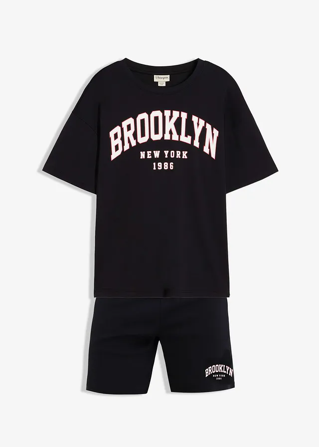 Tričko a krátke nohavice z ťažkej bio bavlny (2-dielna sada)