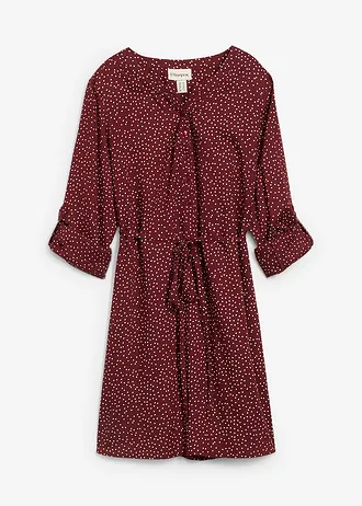 Zwangerschaps- en voedingsjurk van viscose • donker bessen-wit gestippeld • bonprix online shop