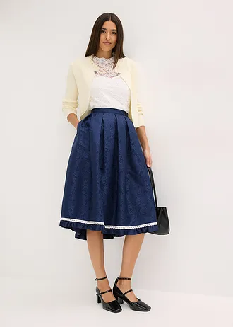 Krojová sukně • tmavě modrá s kašmírovým potiskem • bonprix obchod