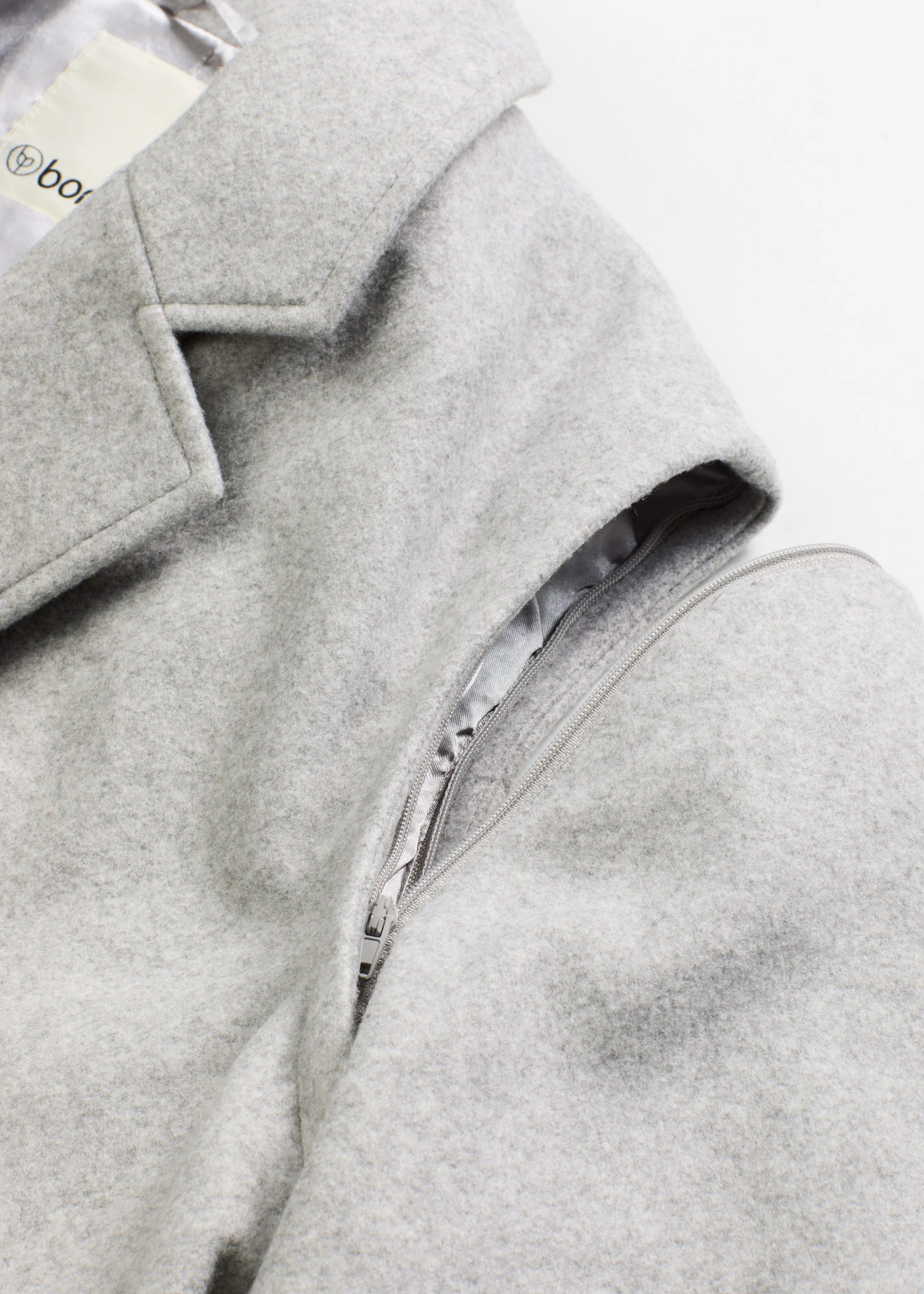 Flaušový kabát s odnímatelnými rukávy • šedá melír • bonprix obchod