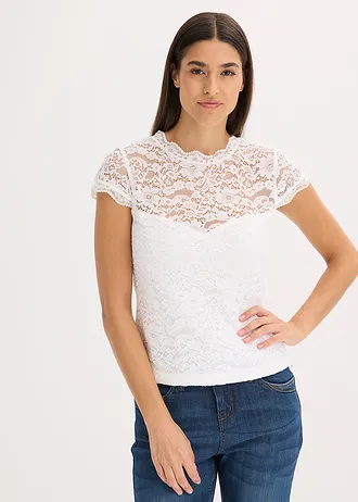 Halenka v krojovém stylu, barva: bílá