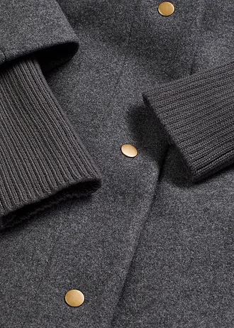 Krátký kabát ve vlněném vzhledu • antracitový melír • bonprix obchod