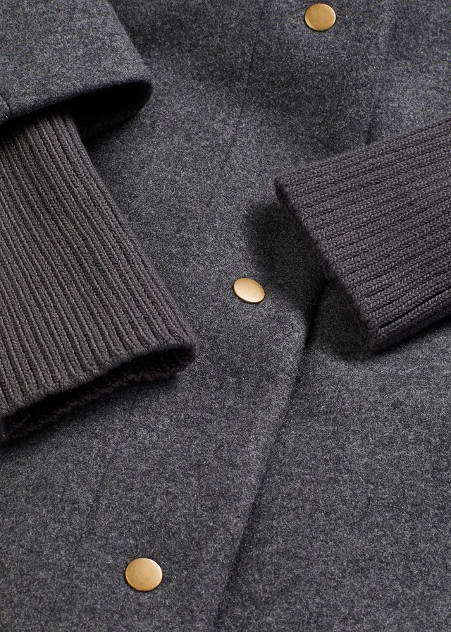 Korte coat in wollen look • antraciet gemêleerd • product-page.page-title-suffix