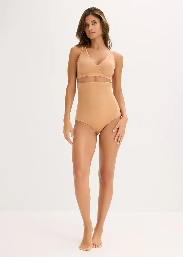 Soutien-gorge bralette en matière brillante, Couleur: beige doré