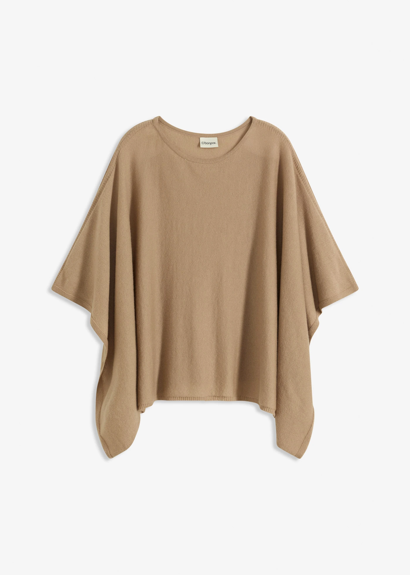 Krátké vlněné pončo • khaki béžová • bonprix obchod