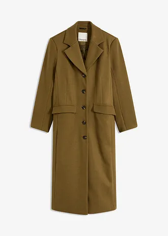 Kabát z umělé vlny v maxi délce • zemitá olivová • bonprix obchod
