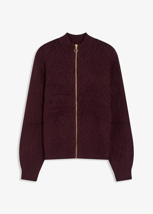 Pletený sveter s osmičkovým vzorom