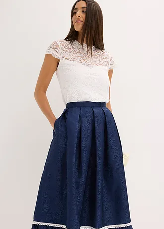 Krojová sukně • tmavě modrá s kašmírovým potiskem • bonprix obchod