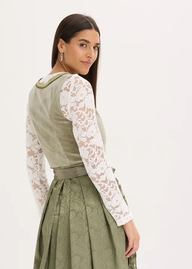 Dirndl en schort (2-dlg. set) • mosgroen-champagnekleur • product-page.page-title-suffix