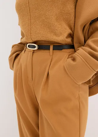 Pantalon en toile coupe barrel • noisette • Boutique bonprix