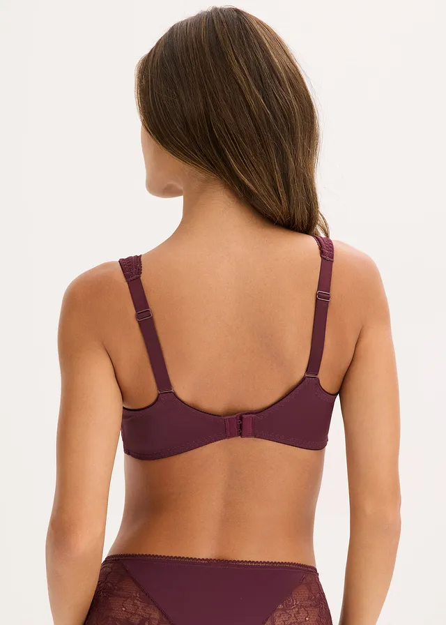 Minimizer bh met gewatteerde bandjes, Kleur: wijnrood