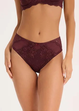 Maxikalhotky s jemnou krajkou • vínová • bonprix obchod