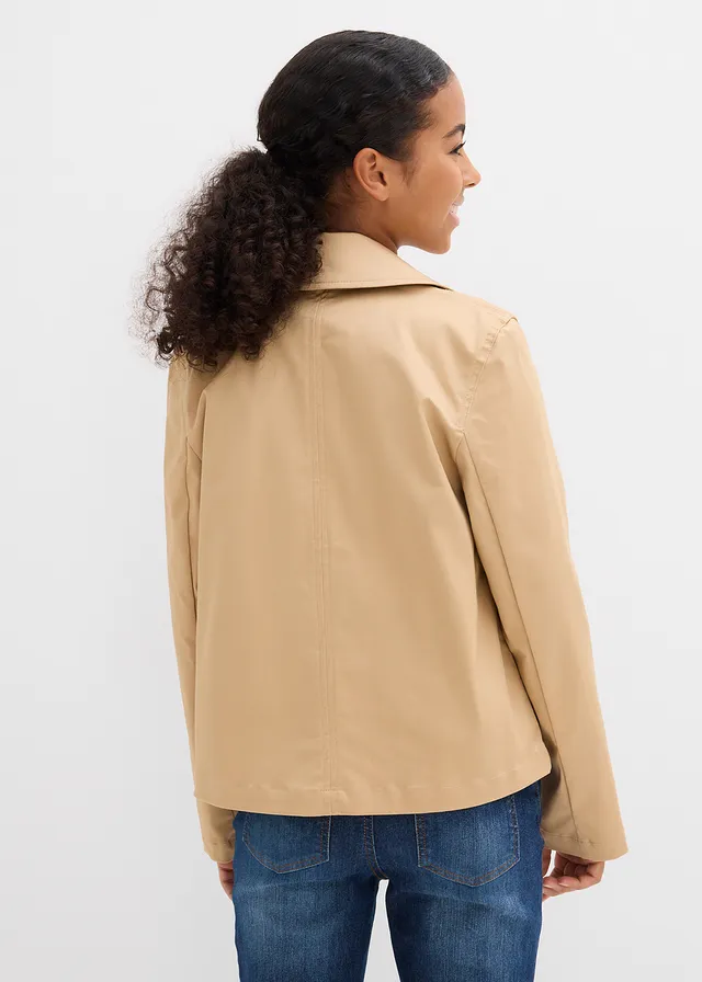 Korte trenchcoat, Kleur: latte macchiato