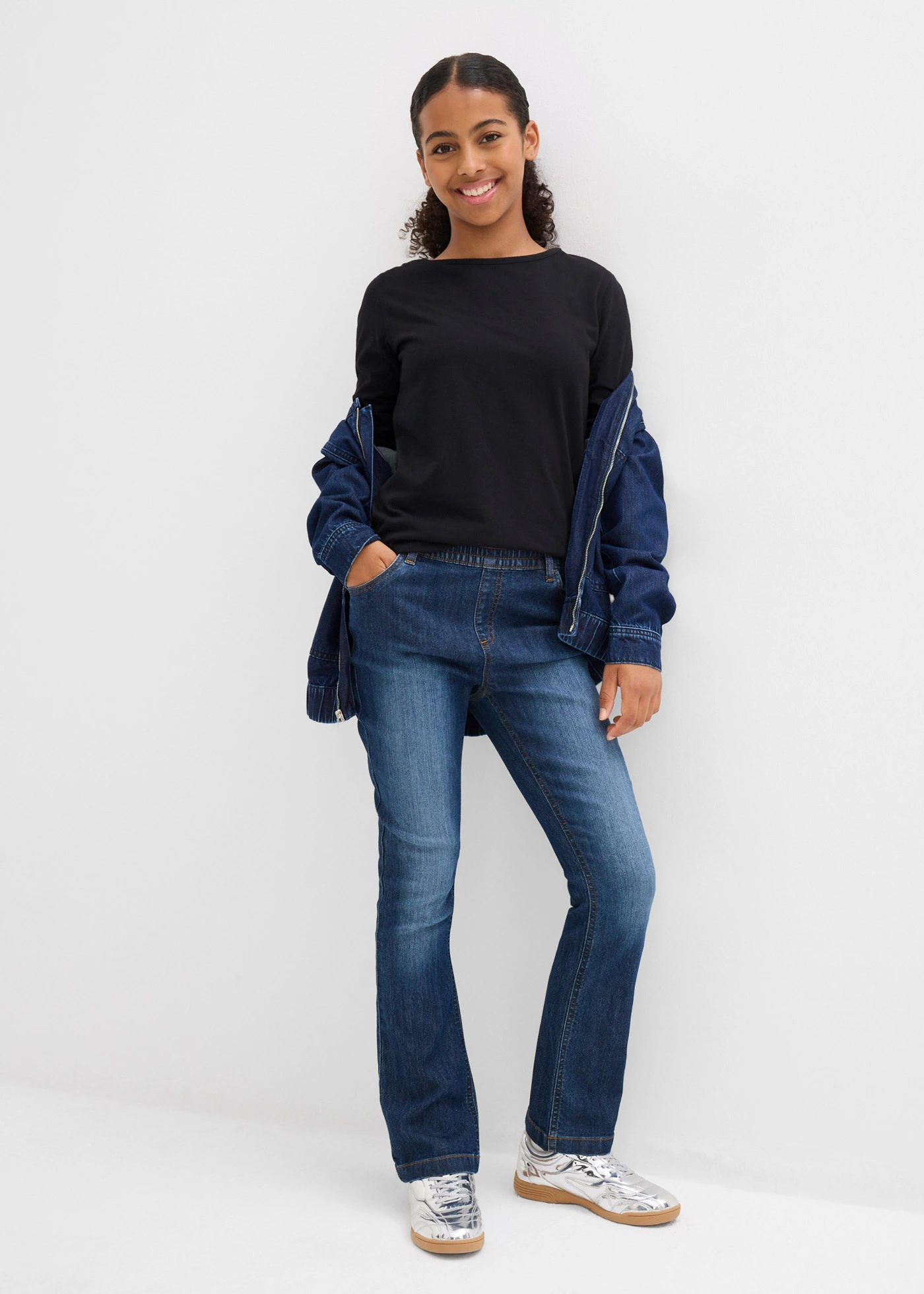 Triko s dlouhým rukávem, z čisté bavlny (3 ks) • černá • bonprix obchod