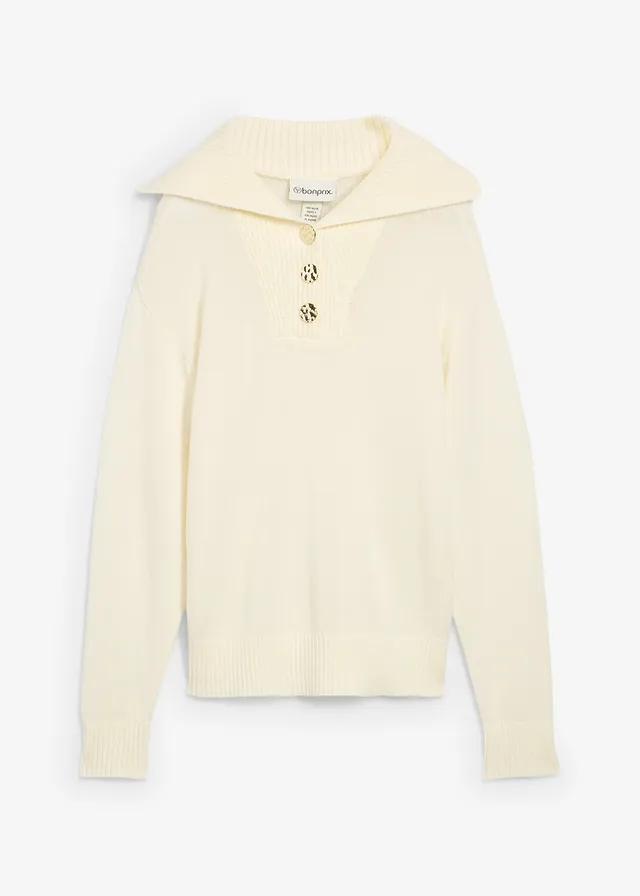 Oversize svetr z merino vlny • přírodní bílá • bonprix obchod