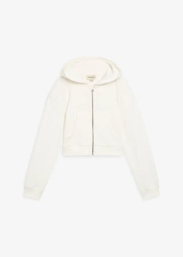 Sweat zippé à capuche 100% coton