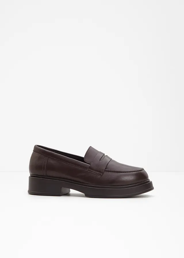 Leren loafers, Kleur: donkerbruin