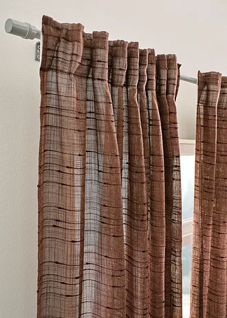 Voilage texturé (1 pce), nombreuses tailles • marron foncé • Boutique bonprix
