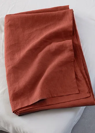 Přehoz na postel z kvalitního lnu • cihlově červená • bonprix obchod