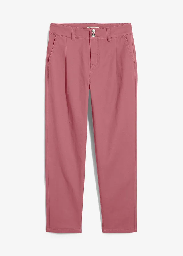 Pantaloni din twill cu croi barrel