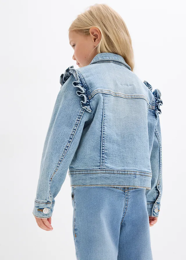 Spijkerjasje van elastisch biologisch katoenmix, Kleur: lichtblauw denim