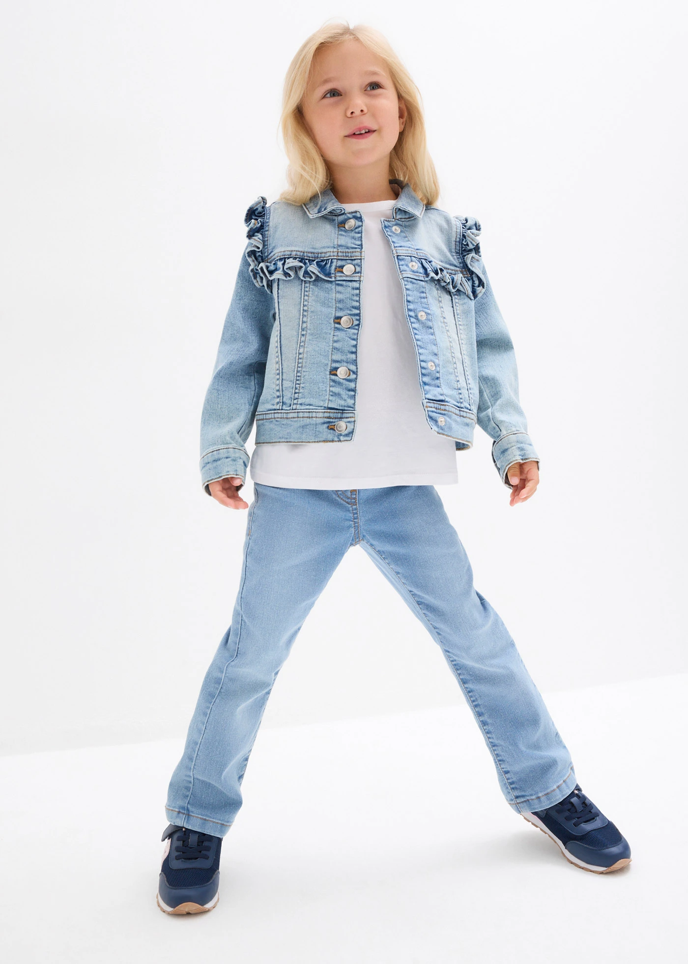 Džínová bunda z elastické směsi s organickou bavlnou • světle modrý denim • bonprix obchod