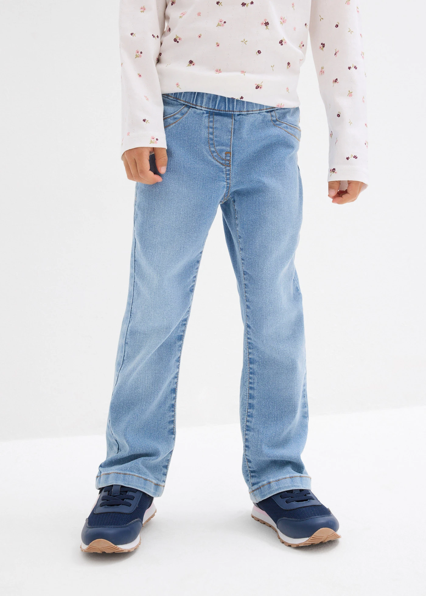 Džínsy bootcut, Mid Waist, s pohodlným pásom • ľadovo modrá denim • obchod bonprix